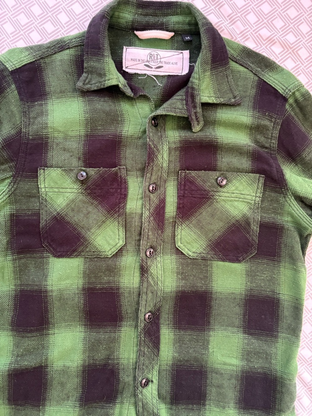 Rogue Territory Green Check Buffalo Plaid Flannel Size M